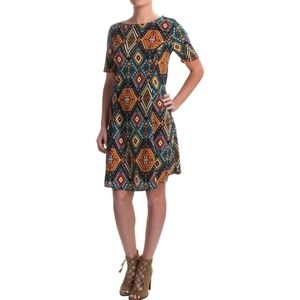 Chelsea & Theodore Tribal Print Sheath Dress